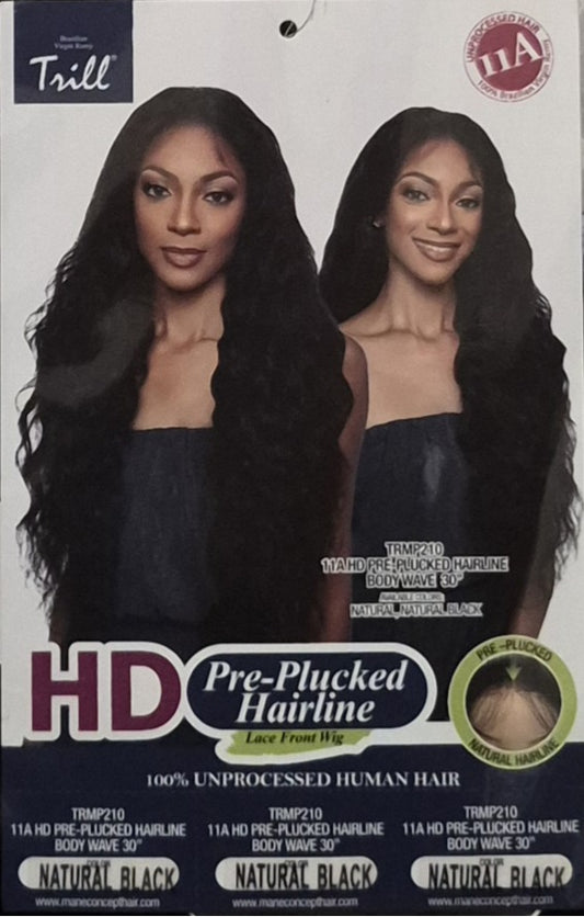 Trill HD Pre-Plucked Hairline Lace Front Wig – Body Wave (Natural Black)
