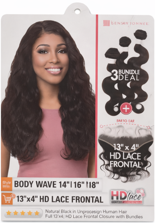 Sensationnel Bare & Natural Body Wave HD Lace Frontal + 3 Bundle Deal (Color & Length Options Available)